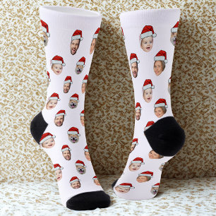 Calcetines Gorra de Santa Personalizada con Rostro de Familia