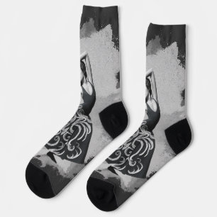 Calcetines "Graceful Reverie: Un baile monocromático"
