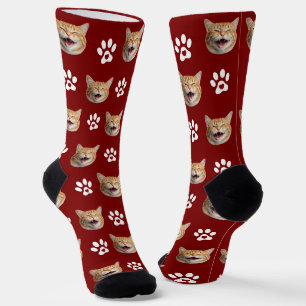 Calcetines Graciosa foto de un gato Personalizado con el patr