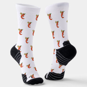 Calcetines Gracioso Chili picante En Patrón De Fuego