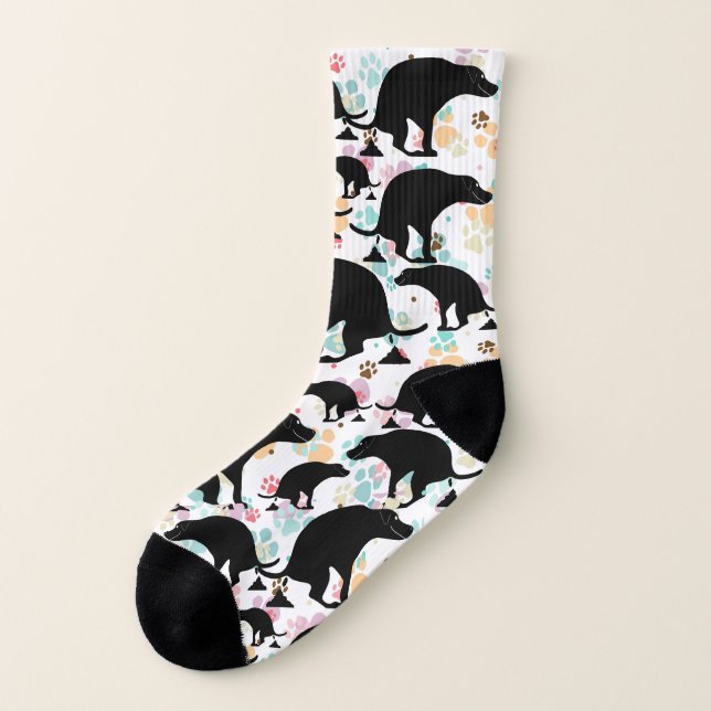 Calcetines Gracioso perro poopando laboriosamente divertidísi (Parte exterior derecha)