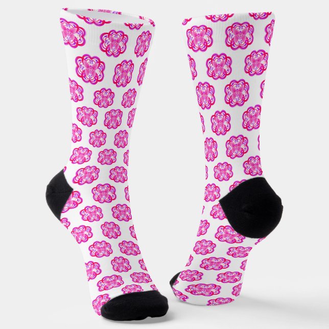 Calcetines Gradient Pink&Purple Heart Shaped Abstract Pattern (Angular)