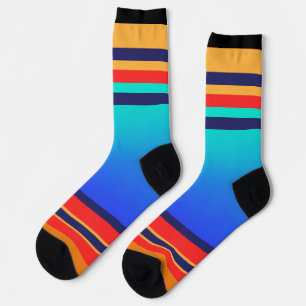 Calcetines Gradiente azul + franjas