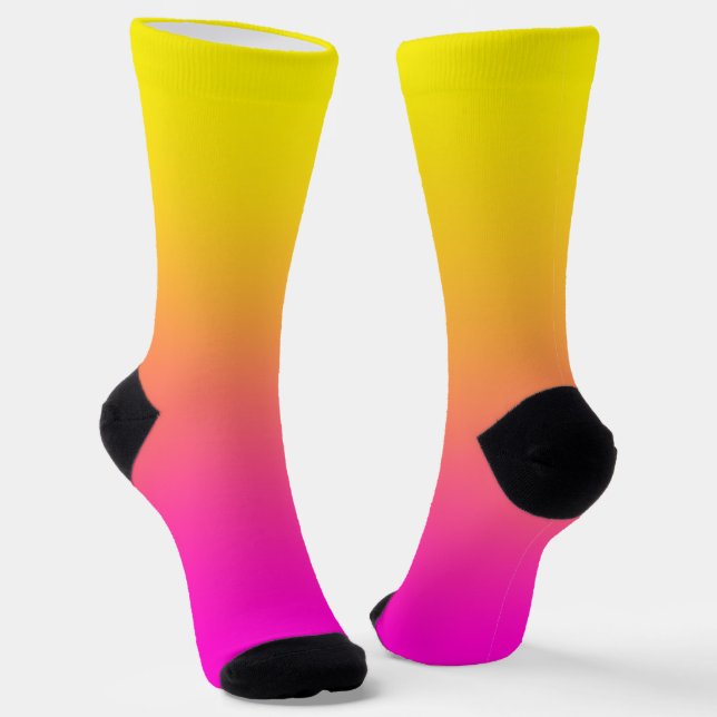 Calcetines Gradiente de amarillo brillante a rosa neón (Angular)