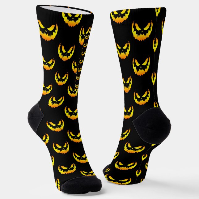 Calcetines Gradiente de cara de calabaza Jack O Lantern (Angular)