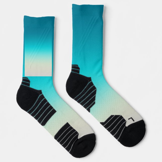 Calcetines Gradiente Moderno Ombre Verde Azul (Derecha)
