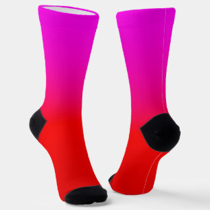 Calcetines gradiente rosa rojo oscuro , escarlata , rojo , ro