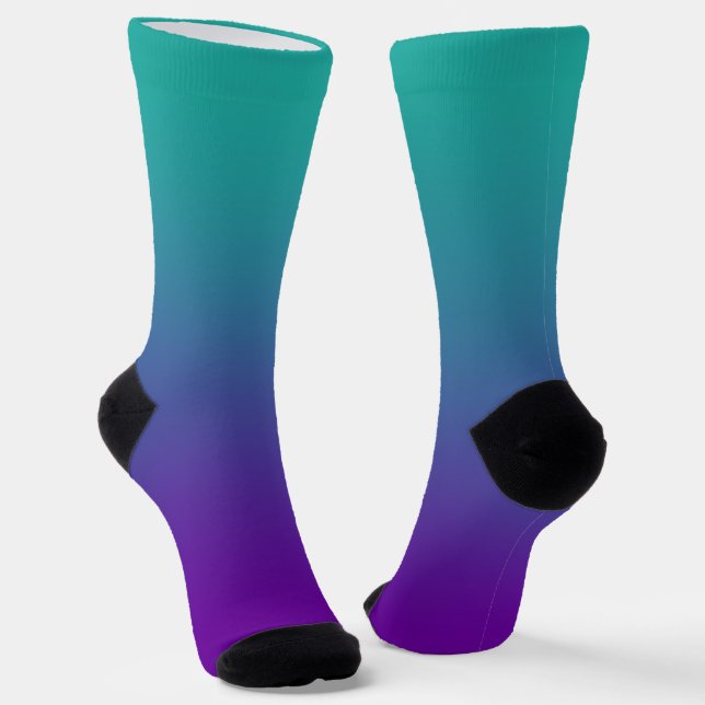 Calcetines Gradiente violeta turquesa púrpura (Angular)