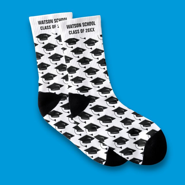 Calcetines Graduación de la clase de nombre de la escuela de  (Subido por el creador)