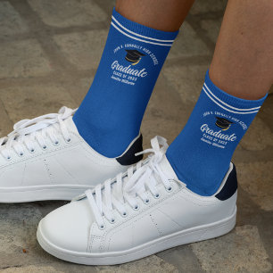 Calcetines Graduación Personalizada Azul Blanco 2026