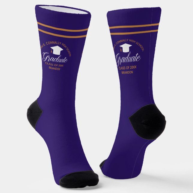 Calcetines Graduado Personalizado 2025 de Purple Gold (Angular)