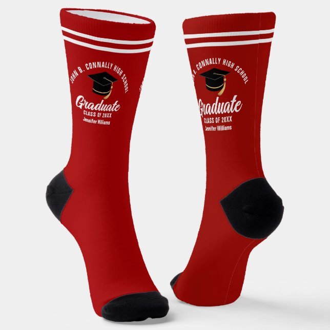 Calcetines Graduado Personalizado Rojo Blanco (Angular)