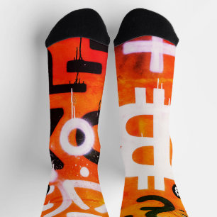 Calcetines "Graffiti de Bitcoin" (Estilo #6) Arte Callejero