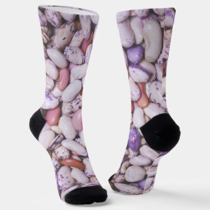 Calcetines Granos de frijol blanco y violeta