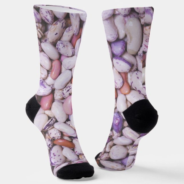 Calcetines Granos de frijol blanco y violeta (Angular)