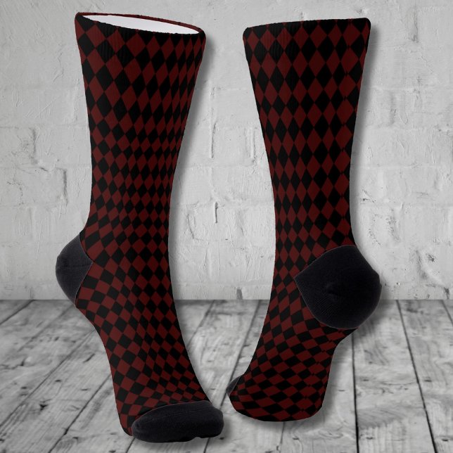 Calcetines Graves Socks diamantes de color rojo oscuro (Subido por el creador)