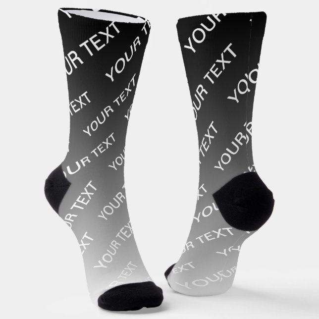 Calcetines Gray (changeable color) Ombre & Text Pattern (Angular)
