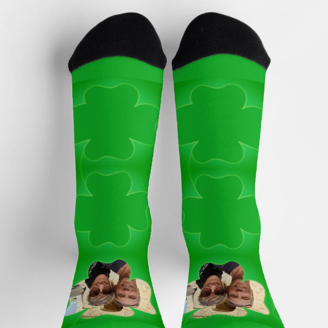 Calcetines Green 4 Leaf Clover + Foto (Arriba)