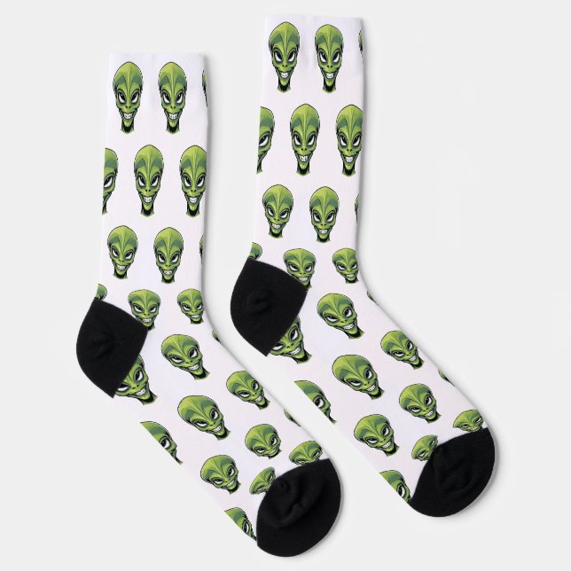 Calcetines Green Alien Head (Derecha)