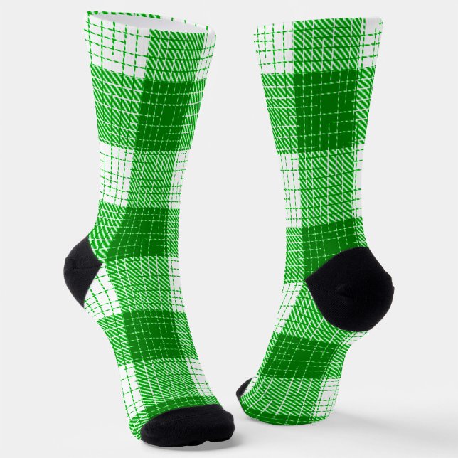 Calcetines Green and White Bold Checkered Plaid Design  (Subido por el creador)