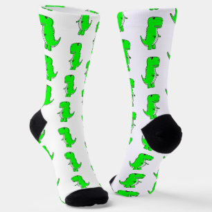 Calcetines Green Cute Dino White