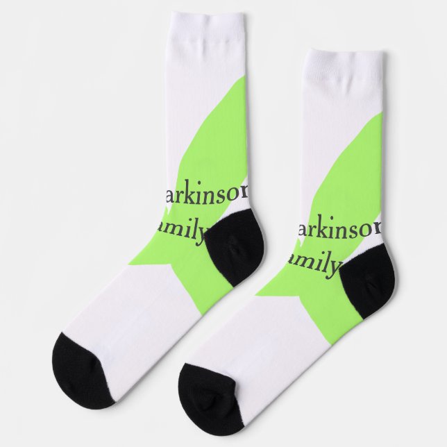 Calcetines Green leaf abstract pastel family name retro boho  (Izquierda)