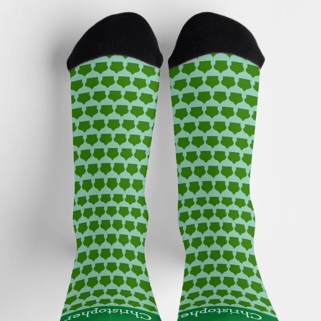 Calcetines Green Moroccan Pattern Design (Arriba)
