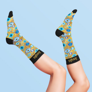 Calcetines Griego Mati Mataki - Patrón Matiasma Mal Ojo