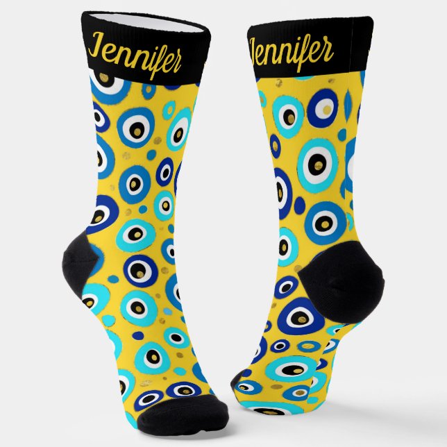 Calcetines Griego Mati Mataki - Patrón Matiasma Mal Ojo (Angular)