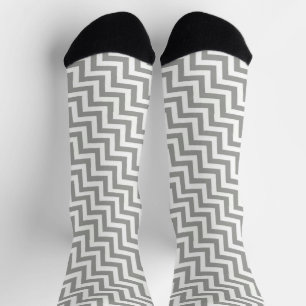 Calcetines Gris Blancos de Chevron