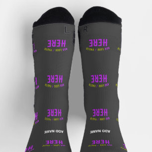 CALCETINES GRIS DE PERSONALIZABLE MODERNO ELEGANTE VERIFICADO