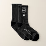Calcetines Groomsman Best Man Groom Wolf Black Ring Bearer<br><div class="desc">A wolf in a bow tie like a groomsman on background in black is the fun design chosen for this socks for groom, groomsman, ring bearer or best man. Surely your friends love it! IMPORTANT NOTICE: This design is part of a collection and has other coordinated elements that you can...</div>