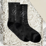 Calcetines Groomsman Monograma Boda<br><div class="desc">Haz tus propios calcetines personalizados. Personalice este diseño con su propio texto. Puede realizar un personalizar adicional de este diseño seleccionando el enlace "personalizar adicional" si lo desea.</div>