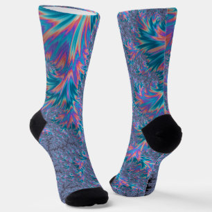 Calcetines Groovy bohemio alucinante vibrante teal coral frac
