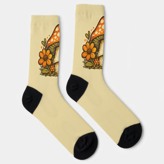 Calcetines Groovy Boho 70's Retro Mushroom Crew Socks