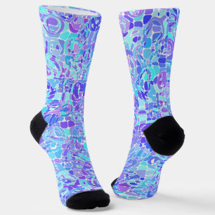 Calcetines Groovy Boho Funky Quirky Resumen Blob Mosaic