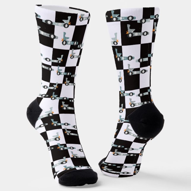 Calcetines Groovy Car Racing Retro Race Pattern (Angular)
