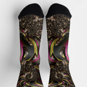 Calcetines Groovy colorido Trippy Funky Espirando arte fracta