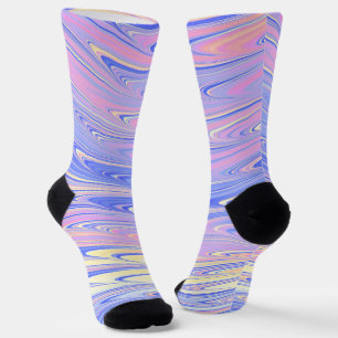 Calcetines Groovy Eclectic Quirky Ondulado Pastel Abstracto