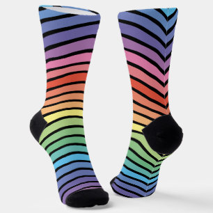 Calcetines Groovy Mod Colorous Funky Retro Resumen Arcoiris