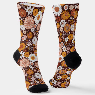 Calcetines Groovy Retro Flower Garden Pattern