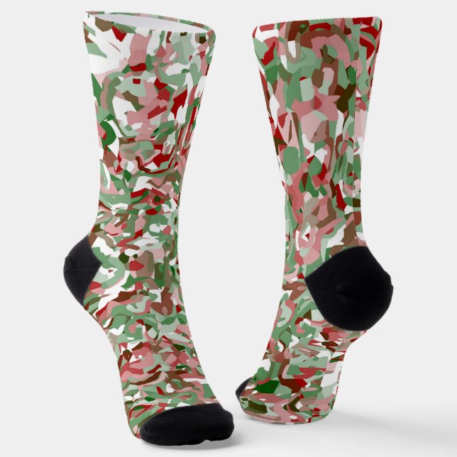 Calcetines Groovy Trippy Boho Retro Festive Christmas Camo  S (Angular)