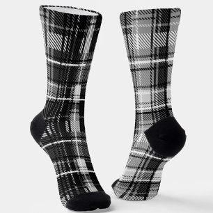 Calcetines Grunde Blanco Negro Flannel Tartán Diseño