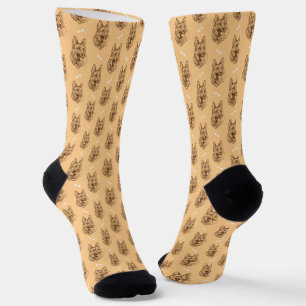 Calcetines GSD Perros de pastor alemanes en beige