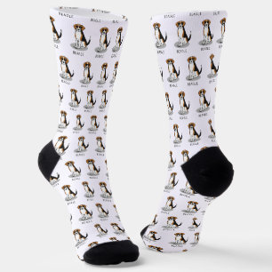 Calcetines Guay Beagle con gafas de sol (tricolor 3) Gracioso