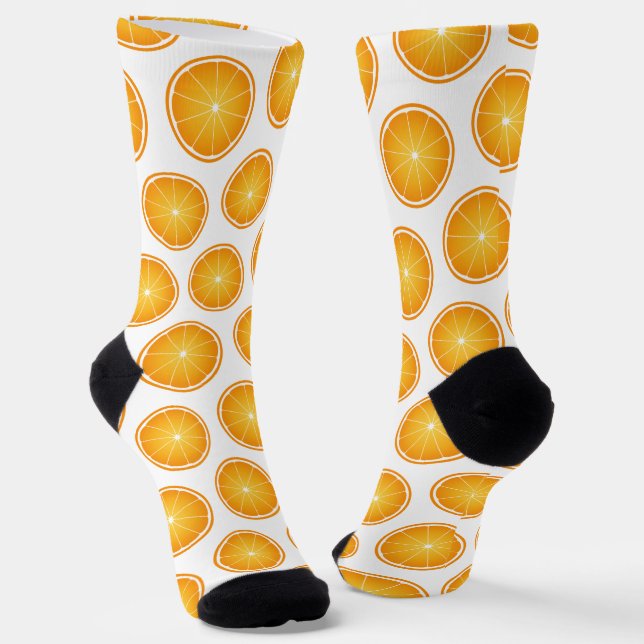Calcetines Guay Juicy Naranja de frutos amarillos patrón blan (Angular)