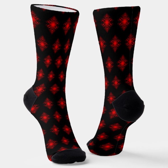 Calcetines Guay Moderno Arte Digital Rojo y Negro (Angular)