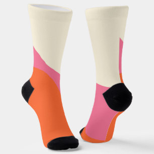 Calcetines Guerras simples 4 en rosa, Naranja y crema