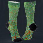 Calcetines Gustav Klimt - Campo de amapola<br><div class="desc">Campo de amapola / Campo de los cachorros - Gustav Klimt,  Petróleo en lienzo,  1907</div>