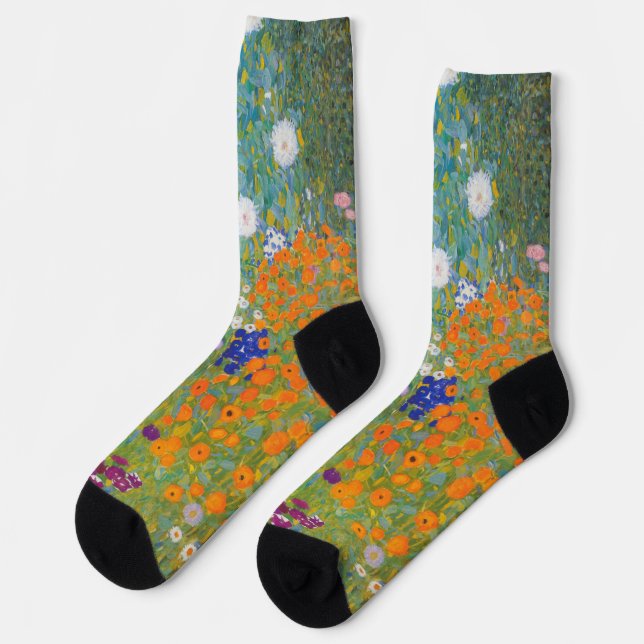 Calcetines Gustav Klimt Flor Jardín Naturaleza (Izquierda)